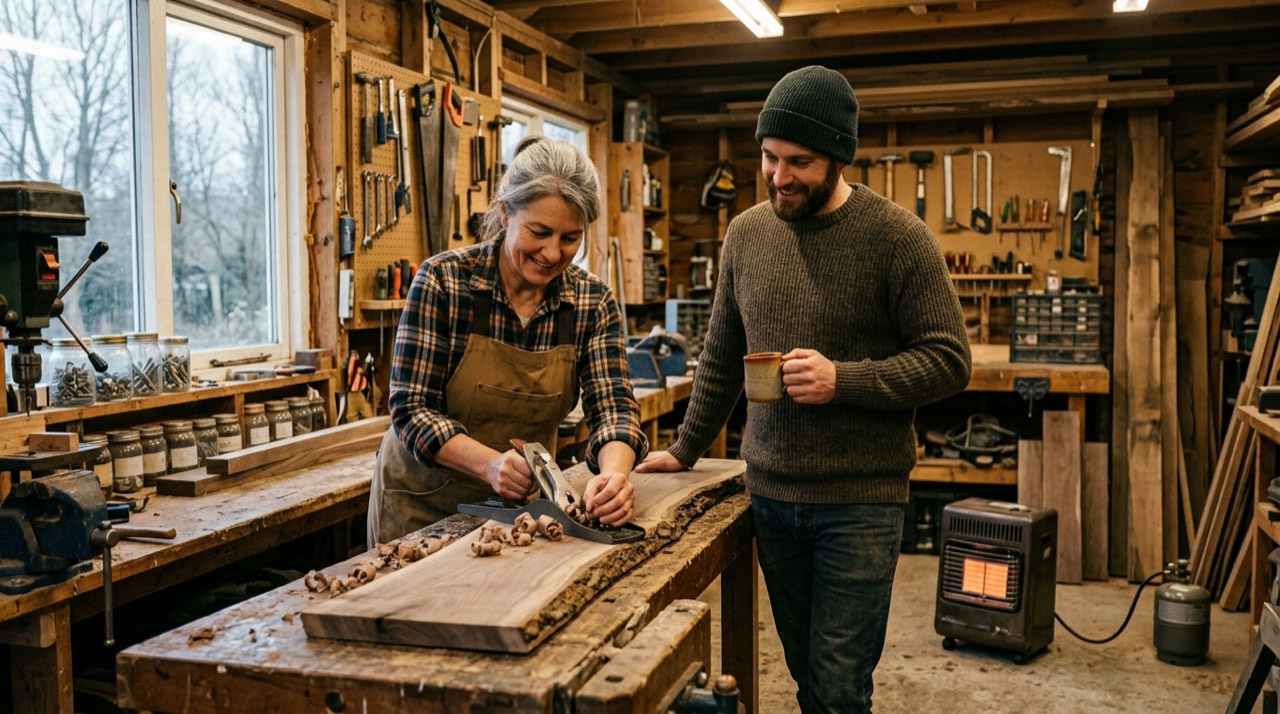 Propane vs. electric heater for a garage — in use