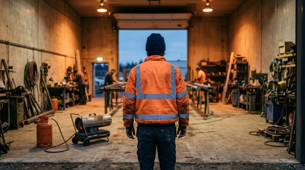 Propane heaters for garages and workshops — in use